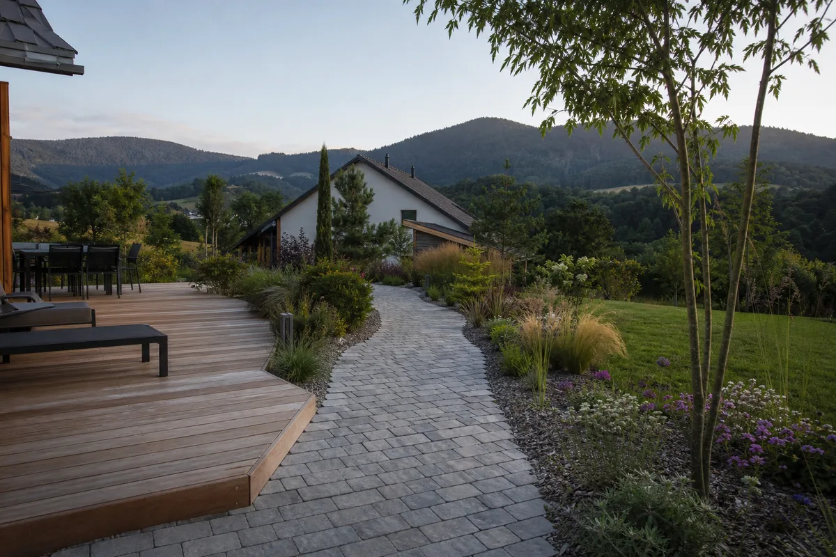 Aménagement extérieur dans les Vosges : jardin clé en main