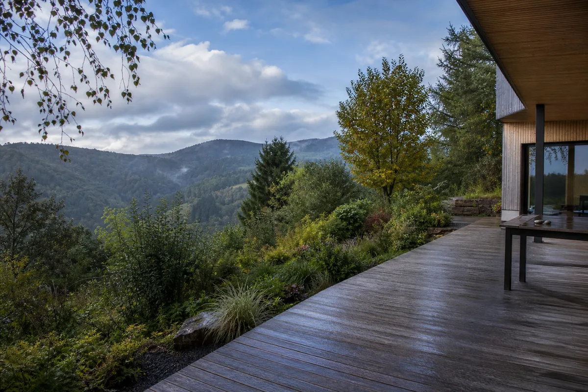 Terrasse en bois dans les Vosges : essences et pose durable